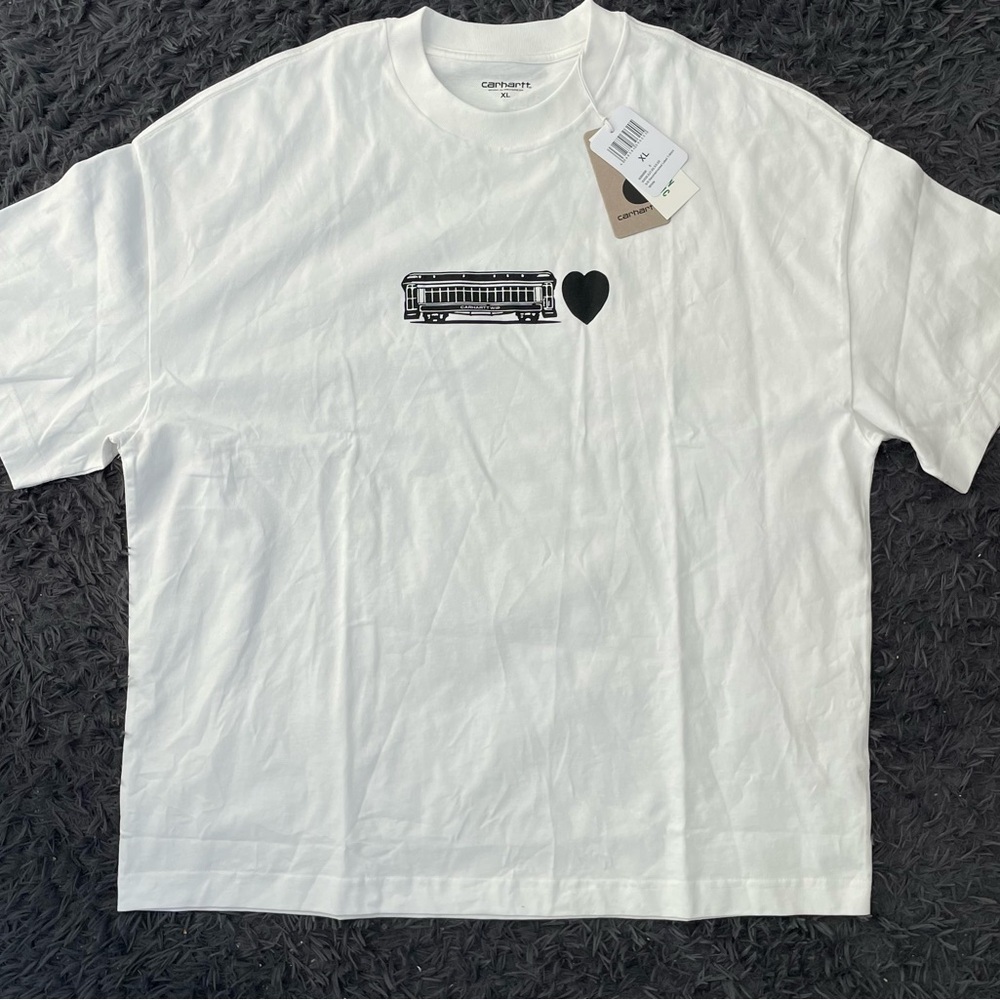 Men Size XL Carhartt Work In Progress WIP Deconstructed Label Graphic Relaxed